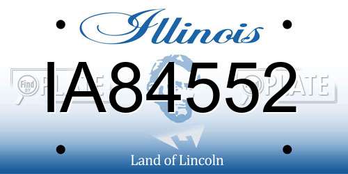 IA84552 Illinois License Plate
