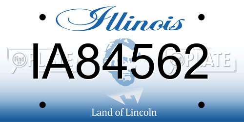 IA84562 Illinois License Plate