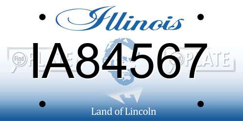 IA84567 Illinois License Plate
