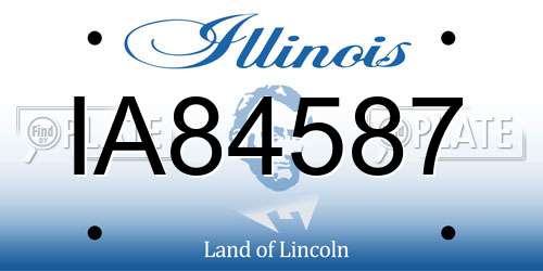 IA84587 Illinois License Plate