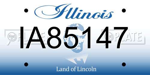 IA85147 Illinois License Plate