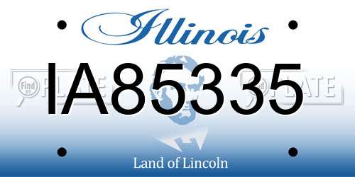 IA85335 Illinois License Plate
