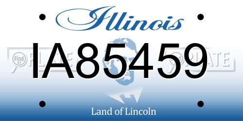 IA85459 Illinois License Plate