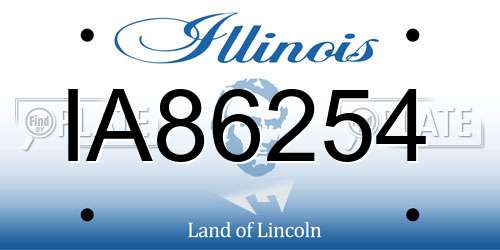 IA86254 Illinois License Plate
