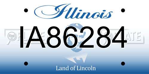 IA86284 Illinois License Plate