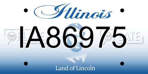 IA86975 Illinois License Plate
