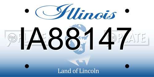 IA88147 Illinois License Plate