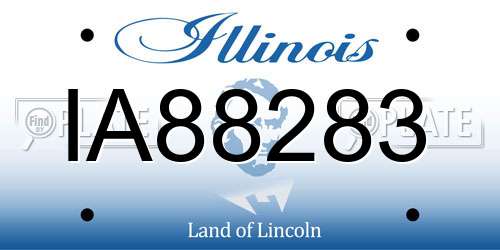 IA88283 Illinois License Plate
