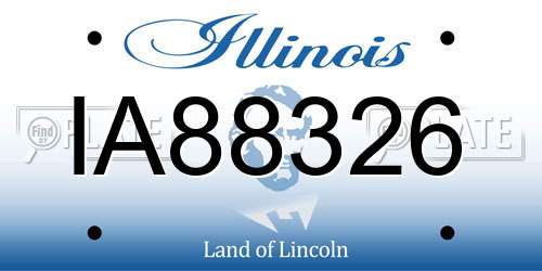 IA88326 Illinois License Plate