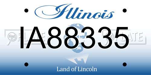 IA88335 Illinois License Plate