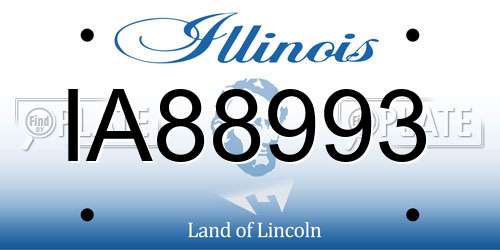IA88993 Illinois License Plate