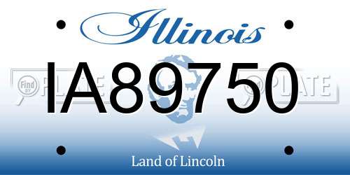 IA89750 Illinois License Plate