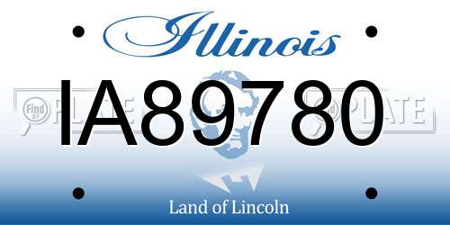 IA89780 Illinois License Plate
