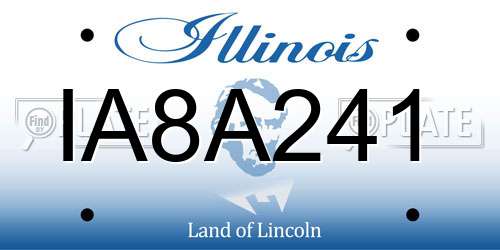 IA8A241 Illinois License Plate