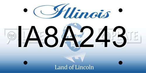 IA8A243 Illinois License Plate