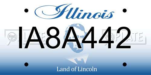 IA8A442 Illinois License Plate