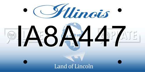 IA8A447 Illinois License Plate