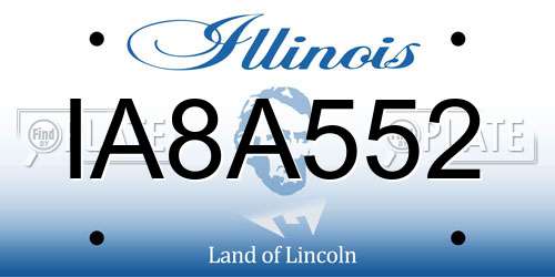 IA8A552 Illinois License Plate