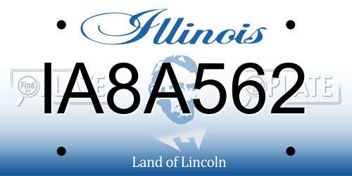 IA8A562 Illinois License Plate