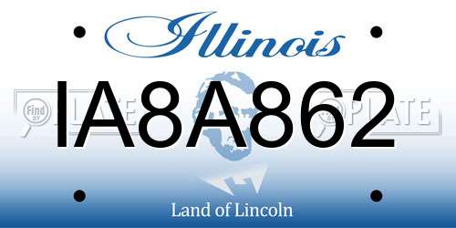 IA8A862 Illinois License Plate