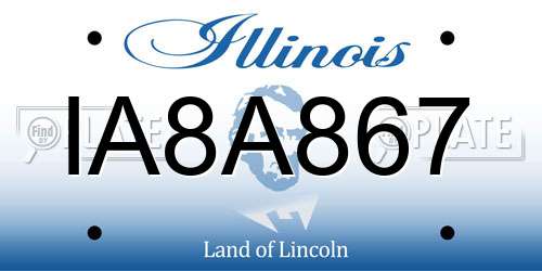 IA8A867 Illinois License Plate