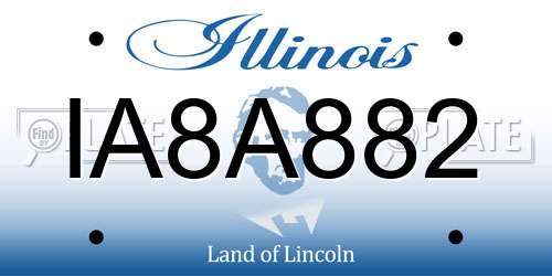 IA8A882 Illinois License Plate