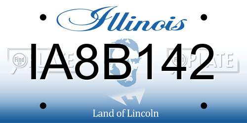 IA8B142 Illinois License Plate