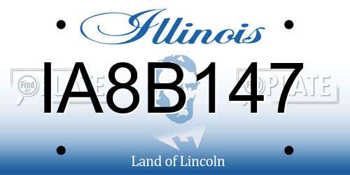 IA8B147 Illinois License Plate