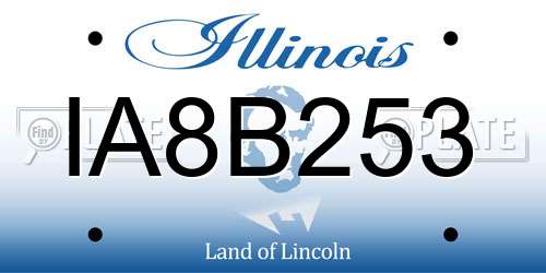 IA8B253 Illinois License Plate