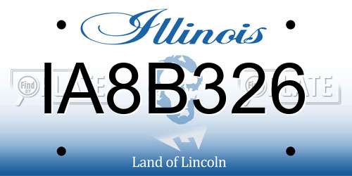 IA8B326 Illinois License Plate