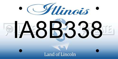 IA8B338 Illinois License Plate