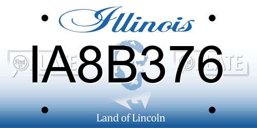 IA8B376 Illinois License Plate