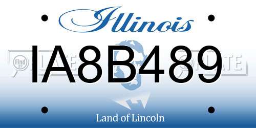 IA8B489 Illinois License Plate