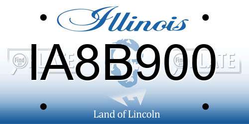 IA8B900 Illinois License Plate