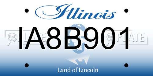 IA8B901 Illinois License Plate