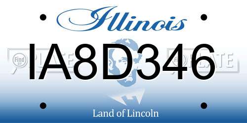 IA8D346 Illinois License Plate
