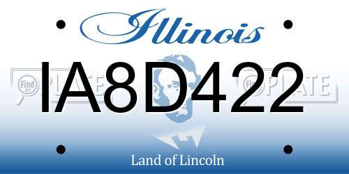 IA8D422 Illinois License Plate