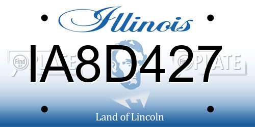 IA8D427 Illinois License Plate