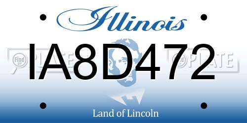 IA8D472 Illinois License Plate