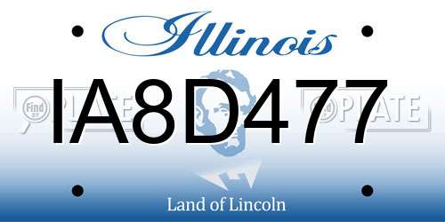 IA8D477 Illinois License Plate