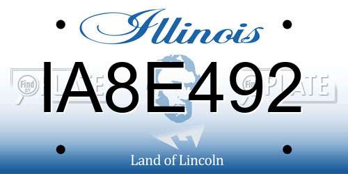 IA8E492 Illinois License Plate