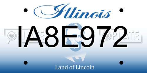 IA8E972 Illinois License Plate