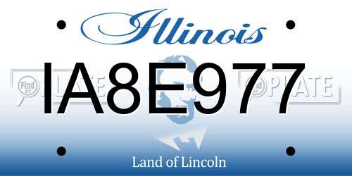 IA8E977 Illinois License Plate
