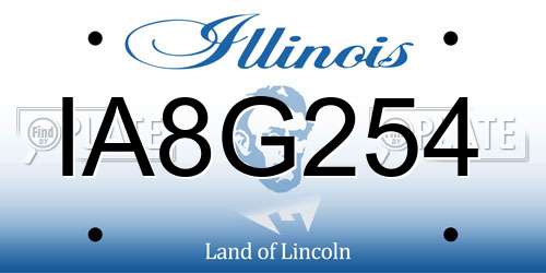 IA8G254 Illinois License Plate