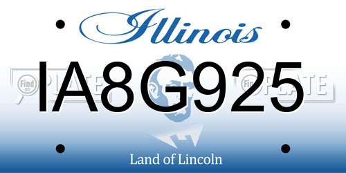 IA8G925 Illinois License Plate