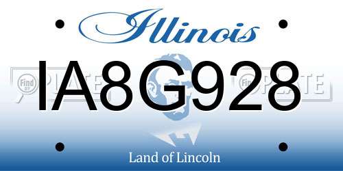 IA8G928 Illinois License Plate
