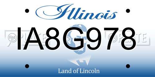 IA8G978 Illinois License Plate