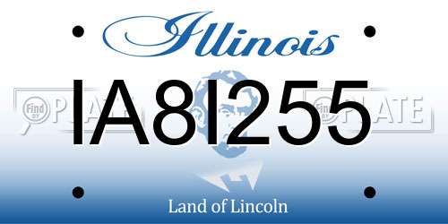 IA8I255 Illinois License Plate