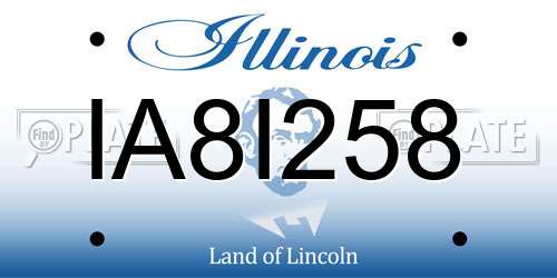 IA8I258 Illinois License Plate