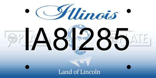 IA8I285 Illinois License Plate